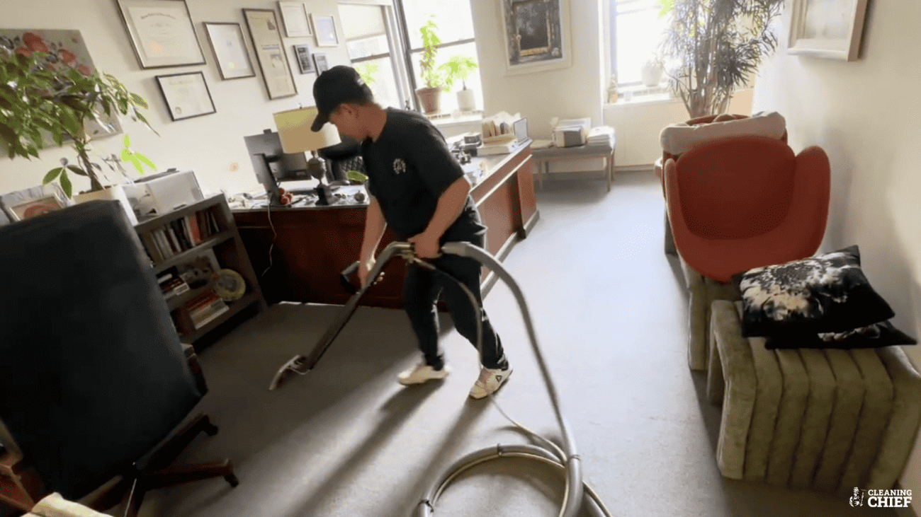 Carpet steaming in the attorneys office in lower manhattan